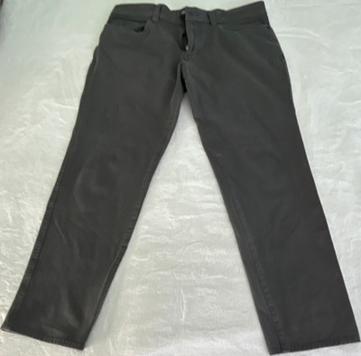 Haggar Active Series City Flex Men's Slim Straight Gray Pants 34W 5-Pocket Zip