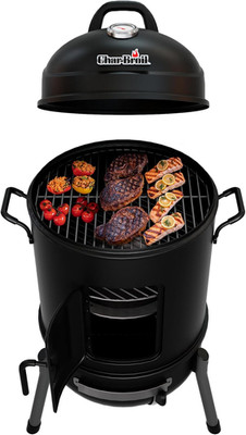16'' Charcoal Bullet Smoker - Ideal for BBQ Enthusiasts, Sleek Black Design