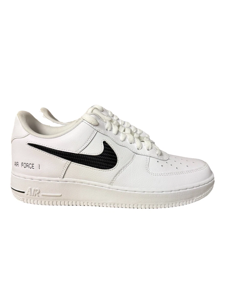 Nike Air Force 1 '07 Cut Out Swoosh - White Black | eBay