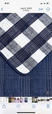 QUEEN BED COVER/BEDSPREAD  2 SHAMS Navy Plaid NEW