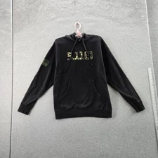 5.11 Men Hoodie MEDIUM Black Graphic Fleece Camo Filled Logo Flag Activewear