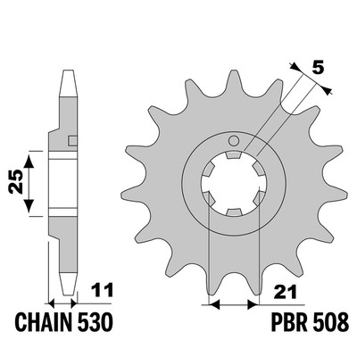 Kawasaki KH 400 1976-1977 Ritzel PBR Schritt 530 15 Zähne