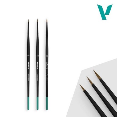 AV Vallejo Pro Modeller - Definition Pinsel Set (Größen 4/0, 3/0 & 2/0)