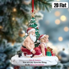 Naughty Couple Christmas Ornament  Funny Personalized 2D Acrylic Gift