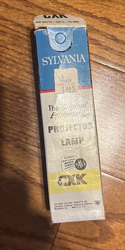 CXK projector lamp projection light bulb 120-125v 300w, NOS Sylvania brand