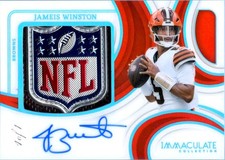 JAMEIS WINSTON 2024 IMMACULATE PLATINUM NFL SHIELD PATCH AUTO SP 1/1 BROWNS