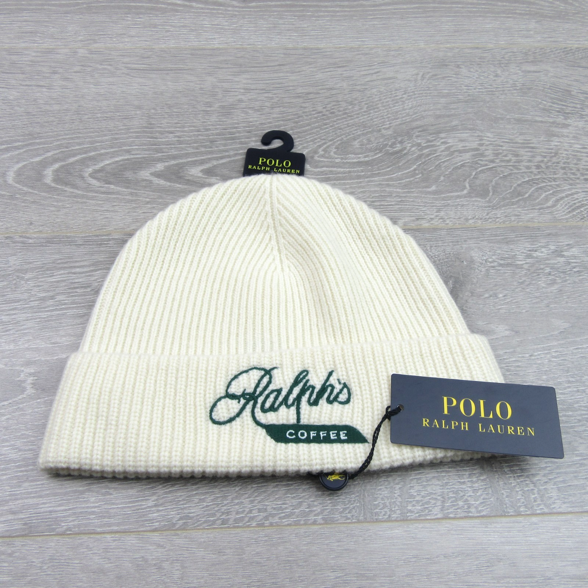 Polo Ralph Lauren Ralph's Coffee Wool-Blend Cream Beanie Cap One