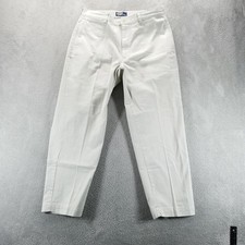VTG Polo Ralph Lauren Pants Mens 36x30 Beige Philip Chino Flat Front Trousers
