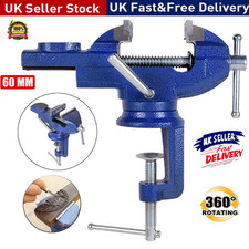 60mm Table Vise Heavy Duty Work Bench Vice Jaw Swivel Base Workshop Vise Clamp