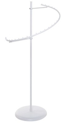 SSWBasics White Spiral Clothing Rack - 29 Ball Round Clothing Racks for Retail