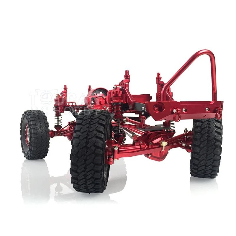 1/10 SCX10 D90 RC Rock Crawler Model Cars Metal Aluminium Alloy Frame Red - Image 3 of 4
