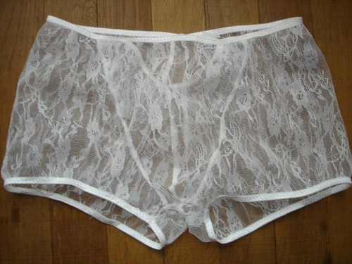 Boxershorts weiß transparente Spitze Gr. L sexy sheer Ref S22 - Bild 15 von 17