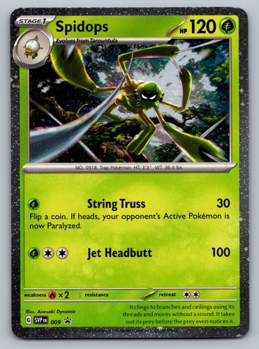 Spidops Pokemon Scarlet & Violet SVP 009 Cosmos Holo Black Star Promo NM