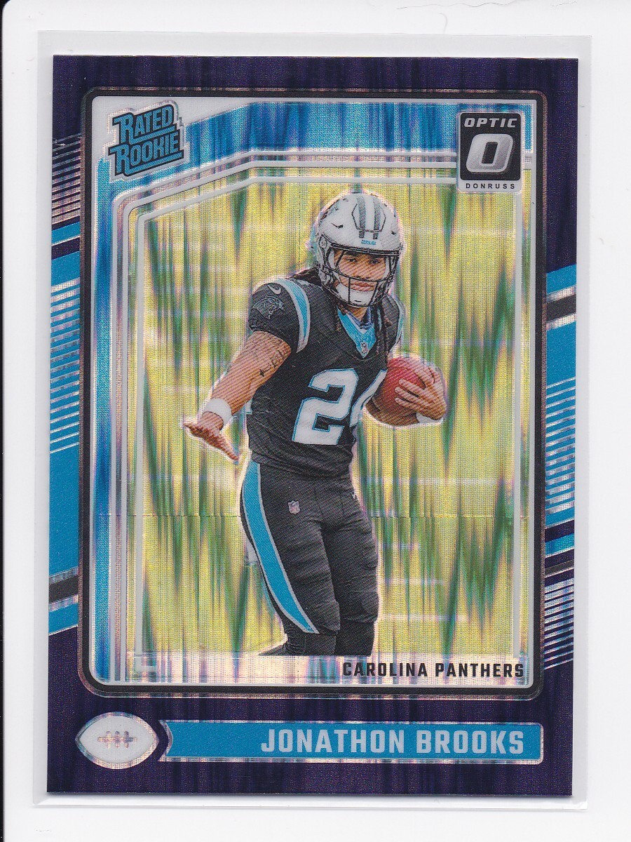 2024 Panini Optic Jonathon Brooks RC #258 Rated Rookie Purple Shock Prizm