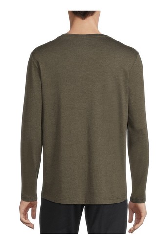 Large (42-44) Men's Active Long Sleeve Tri Blend T-Shirt, Smoky Olive Heather - 第 3/6 張圖片