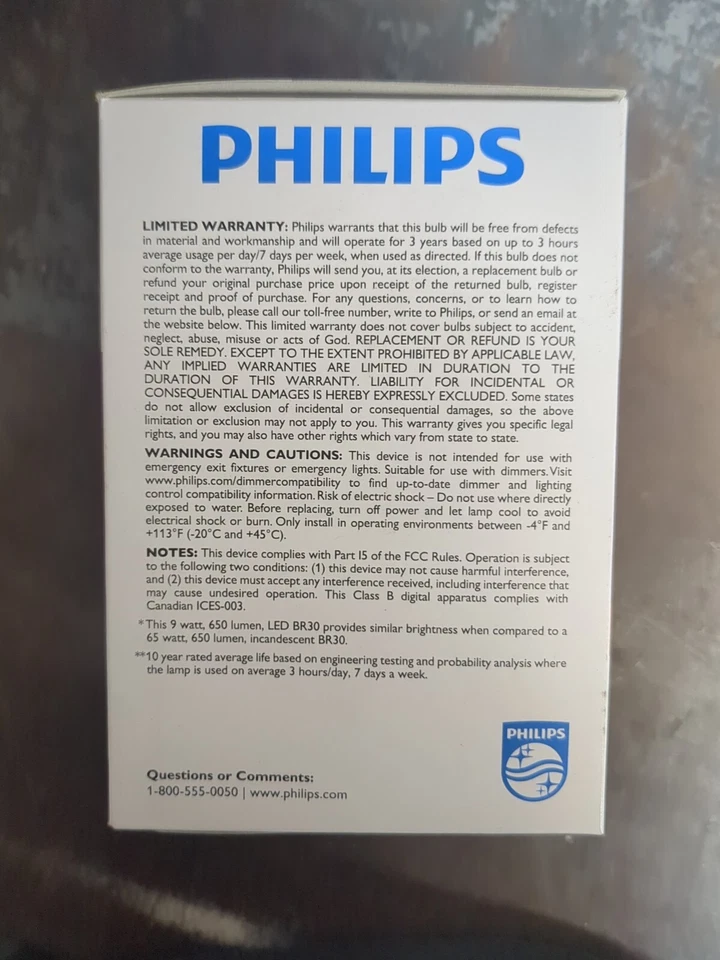 LED Indoor Reflector - Philips 65W/9W 9BR30/LED/827/DIM 120V - Image 3 of 4