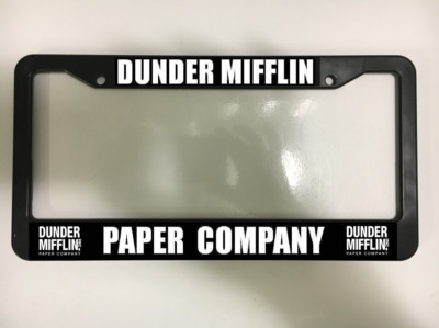 for The Office Fans!  Dunder Mifflin Paper Company Black Car License Plate Frame