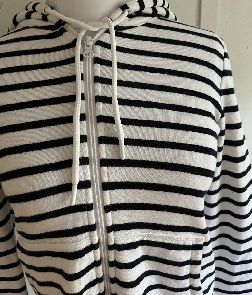 Suéter con Capucha Talbots Para Mujer Talla XS Azul Blanco Rayas Náutico Preppy Clásico Foto 3 de 4