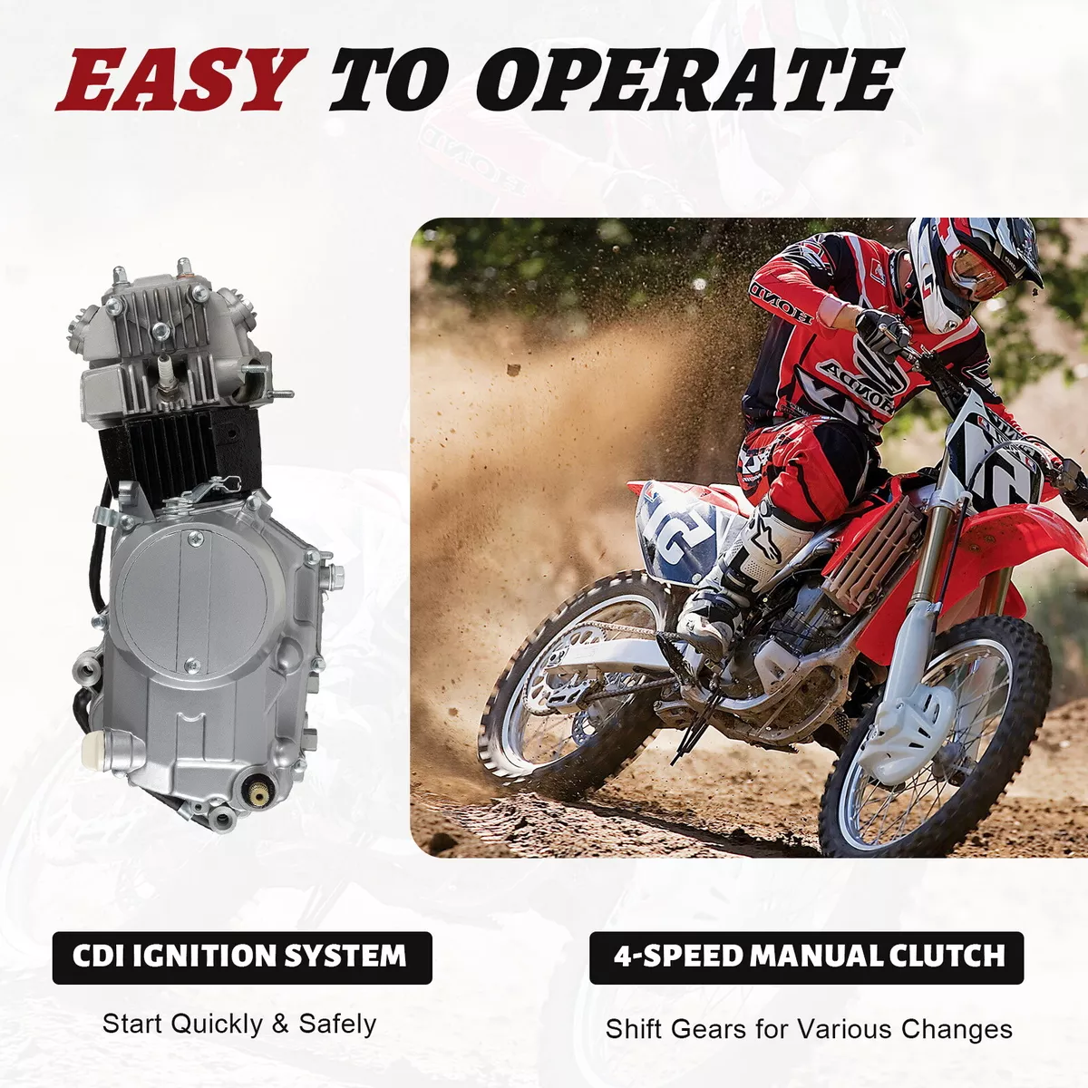 125CC 4 Stroke CDI Motor Engine Pit Dirt Bike ATV Quad For Honda