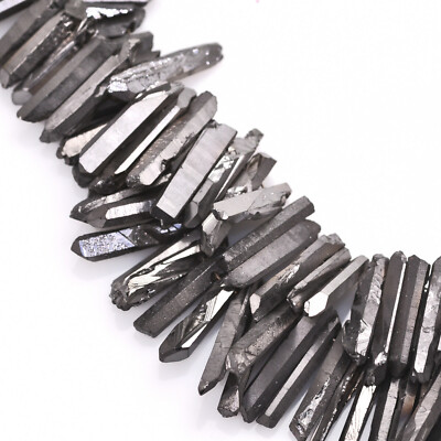 10 Stck. Roh Druzy Quarz Splitter Flamme Aura Kristall Stick Edelstein Perlen