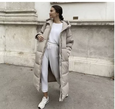 zara puffer jacket long