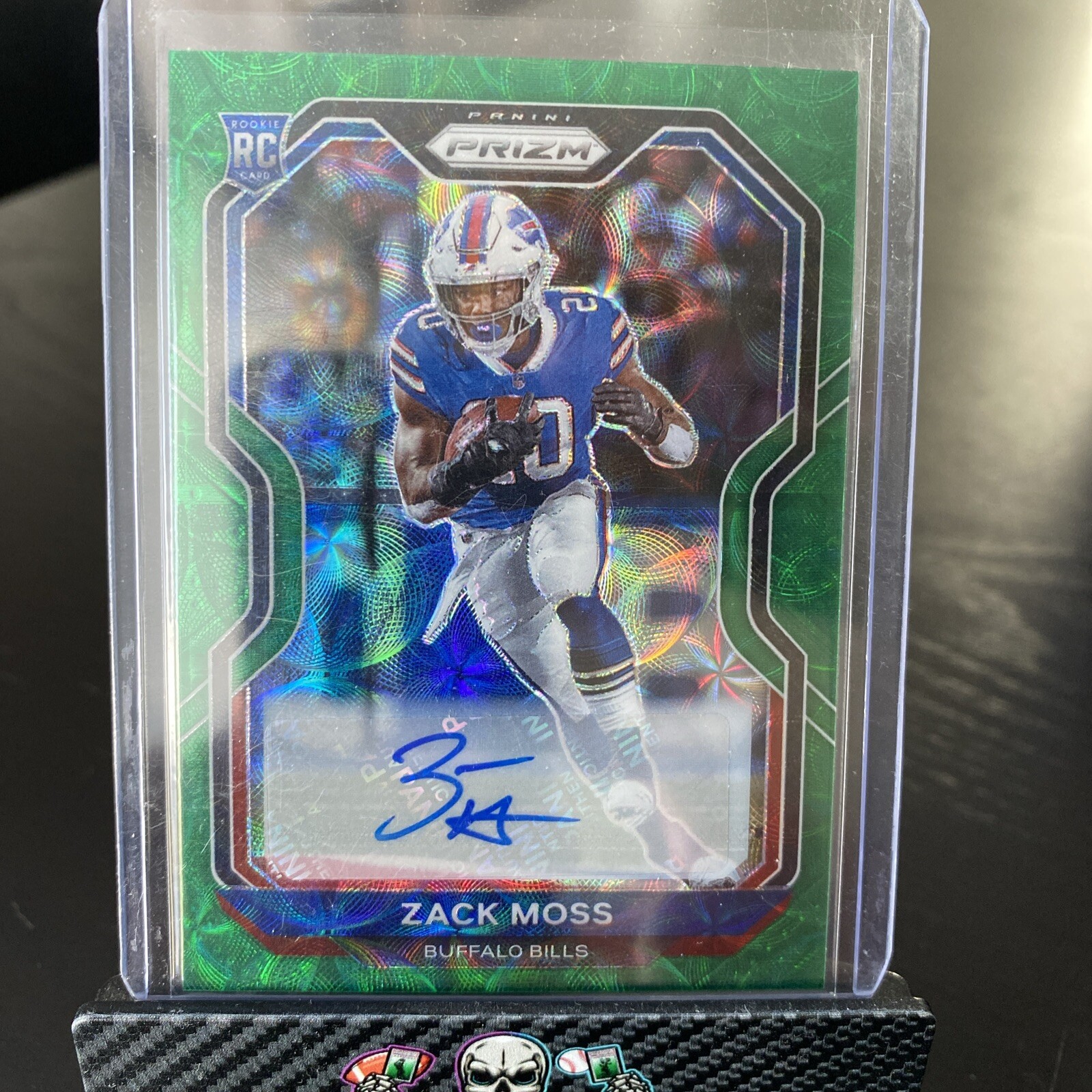 2020 Panini Prizm Zack Moss Green Scope Auto RC /75 Bills Bengals SP Rookie #311