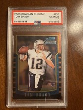 TOM BRADY 2000 BOWMAN CHROME ROOKIE CARD PSA 10