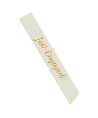 Just Engaged' Sash with Gold Glitter Letters Bachelorette Party Accessory
