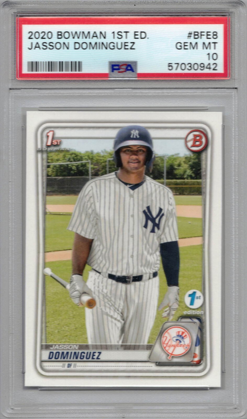 2020 Bowman 1st Edition #BFE-8 Jasson Dominguez Pre-Rookie Card PSA 10 Gem Mint
