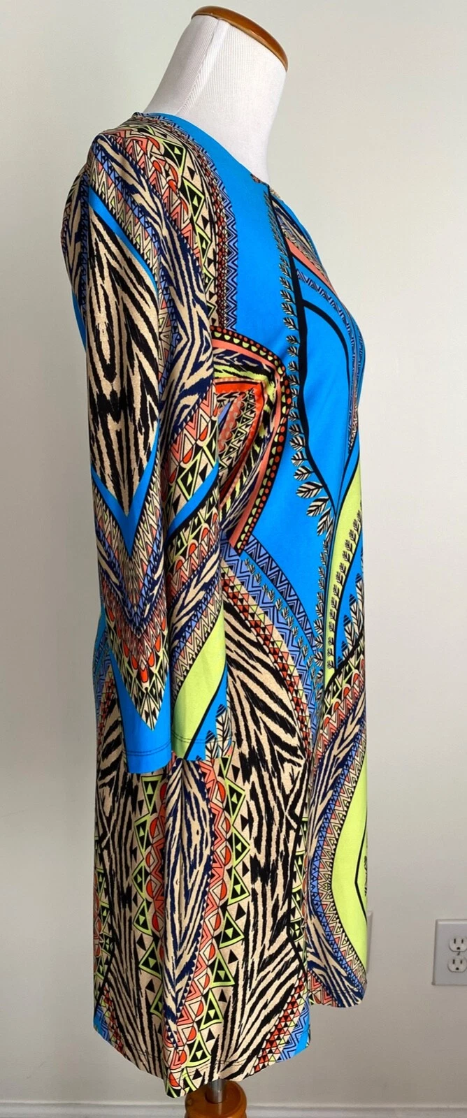 VETEMENTS Abito a turni colorato En Focus Studio stampa barocca collo foro con catena taglia 4