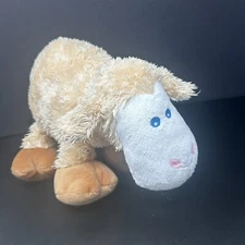 Commonwealth Beige Tan Sheep Lamb Plush 12" Stuffed Animal Blue Eyes Stands 2003