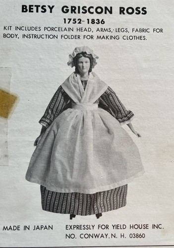 Rare Yield House Porcelain Betsy Griscon Ross Do It Yourself Doll Figure Kit New - Picture 3 of 3