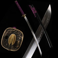 Japanese Katana Sword Full Tang T10 Steel Clay Tempered Sharp Unokubi Zukuri 
