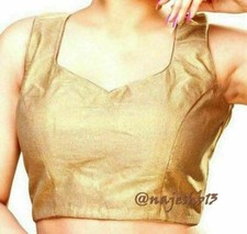 Readymade Gold Sari Blouse,  Stitched Blouse, Choli, Sleeveless Saree Blouse