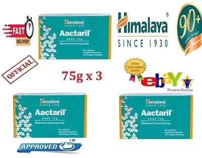 Himalaya Herbals Aactaril Soap   Pack of 3 x 75g | Medicated Cleansing Soap |