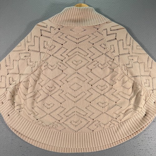 Democracy Knit Sweater Womens Medium Beige Turtleneck Oversized Comfort Bohemian - Picture 4 of 11