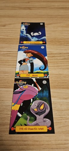 Pokemon Topps TV Anime 3 Card Puzzle Set Middle Column Ash Pikachu Jesse (typo!) - Picture 3 of 11