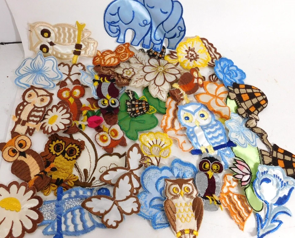 Patches Embroidered USA Vintage 115 Assortment Lot Sew-on Appliques Motifs NOS - Image 2 of 4