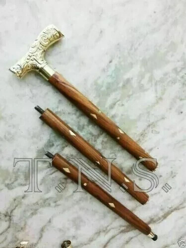 Bastón de madera estilo antiguo victoriano de diseño vintage mango de latón - Imagen 4 de 4