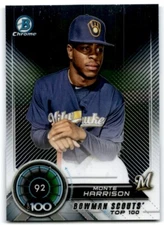 2018 BOWMAN SCOUTS' TOP 100 MONTE HARRISON MILWAUKEE BREWERS #BTP-92