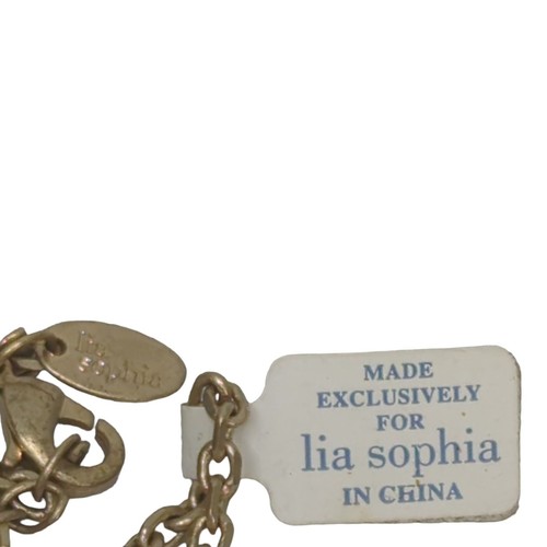 Neu mit Etikett Lia Sophia offen abgestufter quadratischer Anhänger Halskette goldfarben Harz signiert Neu aus altem Lagerbestand - Bild 5 von 7