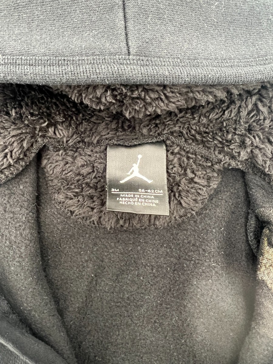 ジョーダン　カバーオール　3M Nike Air Jordan Black Sherpa Lined with Gold Zip Hooded