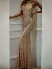 Missord Brand Champagne Size Medium Sequin Evening Dress 