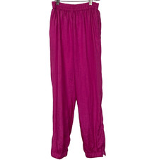Vintage Pink Satin Track Pants Womens XS Lined Kidcore Barbiecore 80s 90s