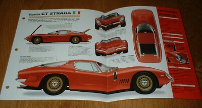 1966 BIZZARRINI GT STRADA 5300 SPEC SHEET BROCHURE PHOTO INFO PAMPHLET