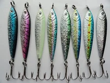 8 colors set mega live bait metal jigs select weight 1.5oz, 2.5oz, 3.5oz, 6.5oz 