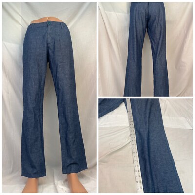 Adriano Goldschmied Pants 33R Blue Cotton Hemp Flat LNWOT YGI RE2445