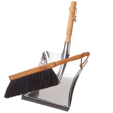Horsehair Fiber Hand Brush And Dust Pan Set Wooden Broom And Dustpan Set For Hom
