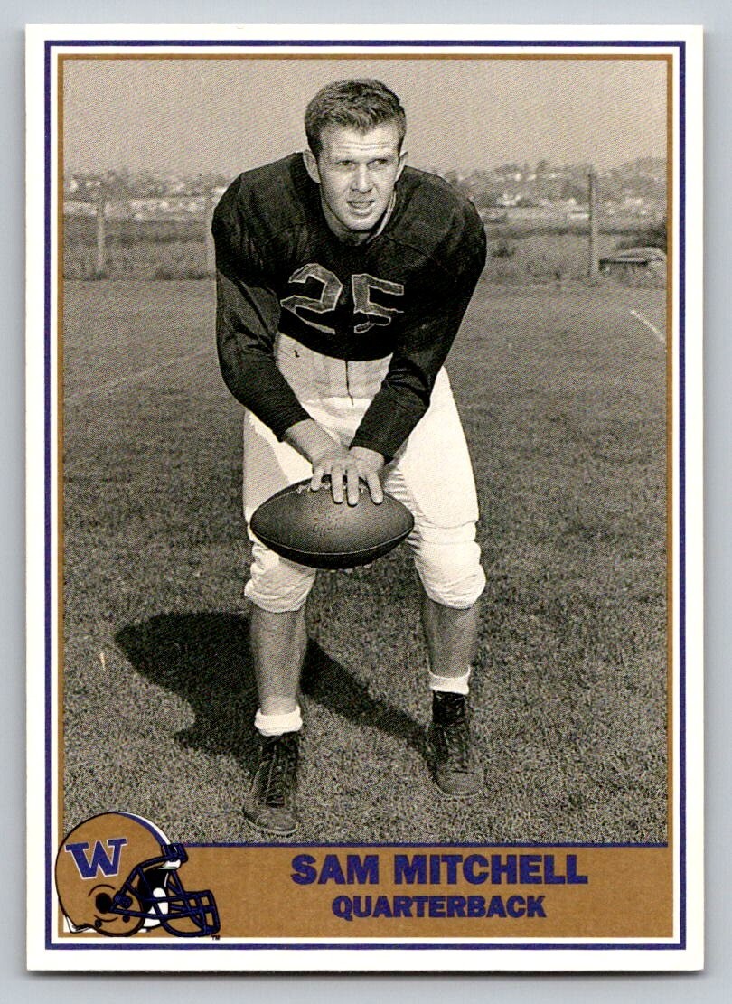 1992 Pacific Washington Huskies Football Greats - Sam Mitchell #18 (RC)