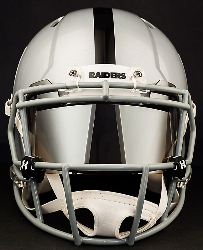 OAKLAND RAIDERS NFL Football Helmet with CHROME MIRROR Visor